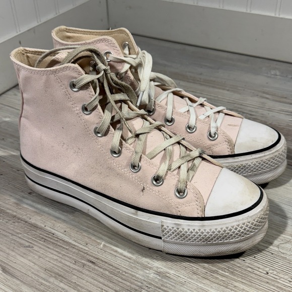 CONVERSE CTAS LIFT PLATFORM DECADE PINK CANVAS HI SNEAKERS 9M A05135F - Picture 1 of 12